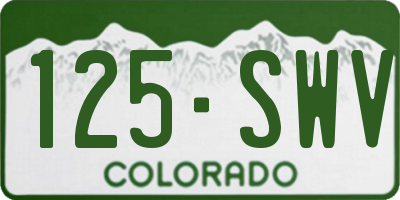 CO license plate 125SWV