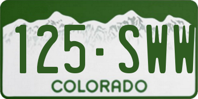 CO license plate 125SWW