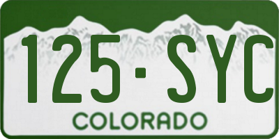 CO license plate 125SYC