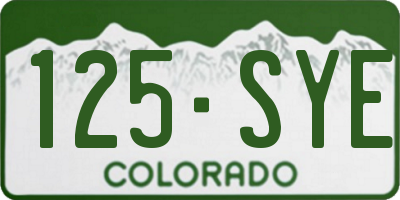CO license plate 125SYE