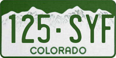 CO license plate 125SYF