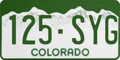 CO license plate 125SYG