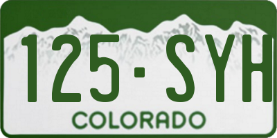 CO license plate 125SYH