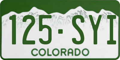 CO license plate 125SYI