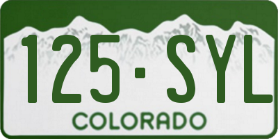 CO license plate 125SYL