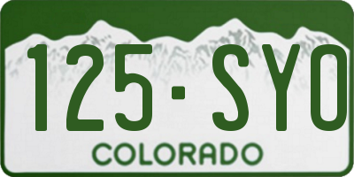 CO license plate 125SYO