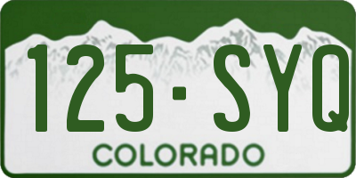 CO license plate 125SYQ