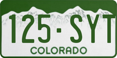CO license plate 125SYT
