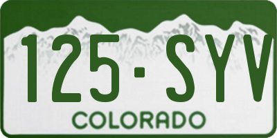 CO license plate 125SYV
