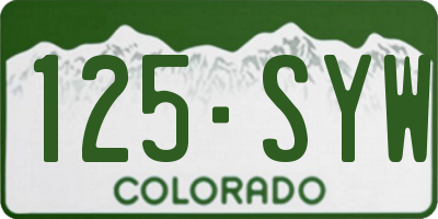 CO license plate 125SYW