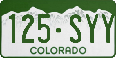 CO license plate 125SYY