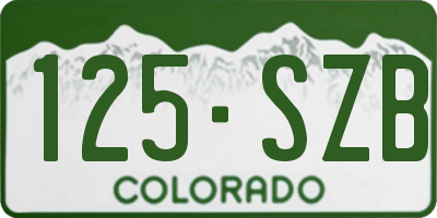 CO license plate 125SZB