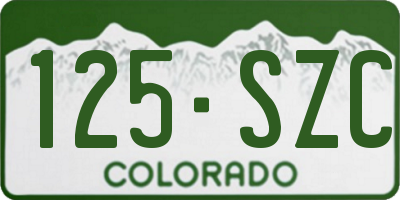 CO license plate 125SZC