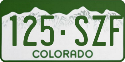 CO license plate 125SZF