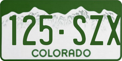CO license plate 125SZX