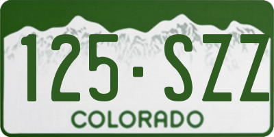 CO license plate 125SZZ