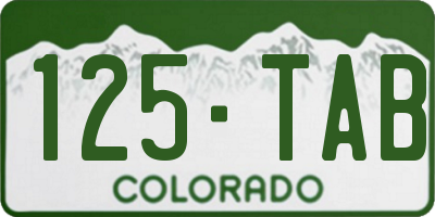 CO license plate 125TAB