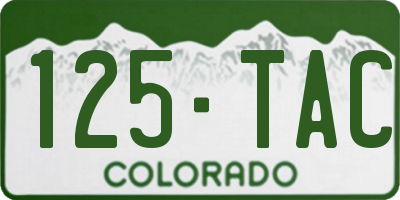 CO license plate 125TAC