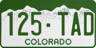 CO license plate 125TAD