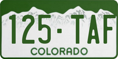 CO license plate 125TAF
