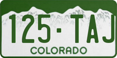 CO license plate 125TAJ