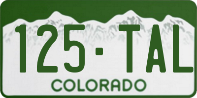 CO license plate 125TAL