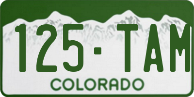 CO license plate 125TAM