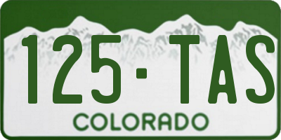 CO license plate 125TAS