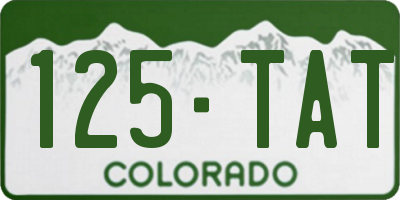 CO license plate 125TAT