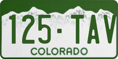CO license plate 125TAV