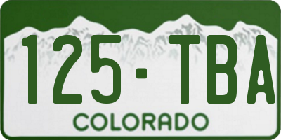 CO license plate 125TBA
