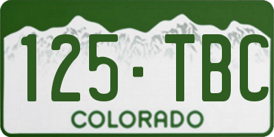 CO license plate 125TBC