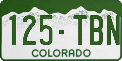 CO license plate 125TBN