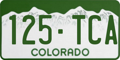 CO license plate 125TCA