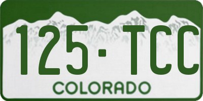 CO license plate 125TCC