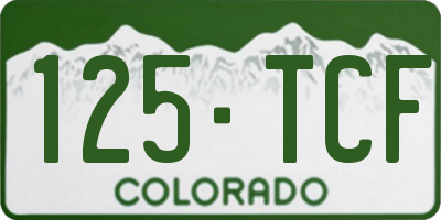 CO license plate 125TCF