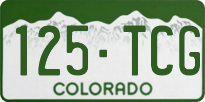 CO license plate 125TCG