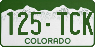 CO license plate 125TCK
