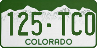 CO license plate 125TCO