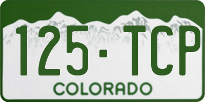 CO license plate 125TCP