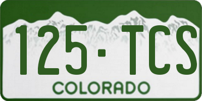 CO license plate 125TCS