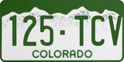 CO license plate 125TCV
