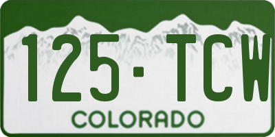 CO license plate 125TCW