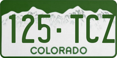 CO license plate 125TCZ