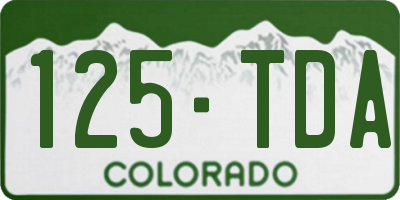 CO license plate 125TDA