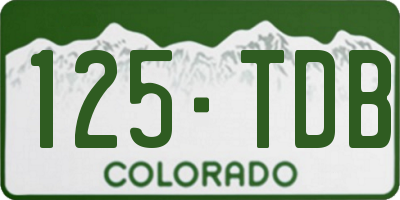 CO license plate 125TDB