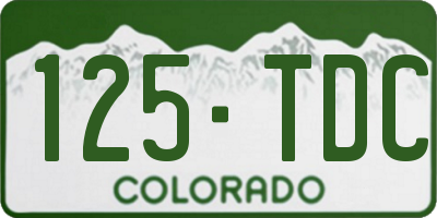 CO license plate 125TDC
