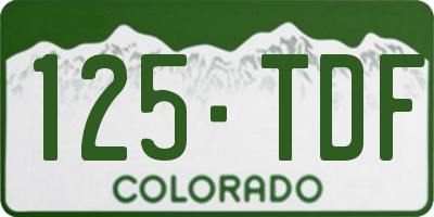 CO license plate 125TDF