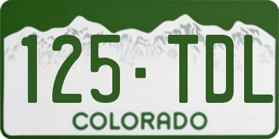 CO license plate 125TDL