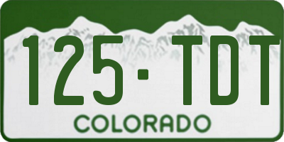 CO license plate 125TDT